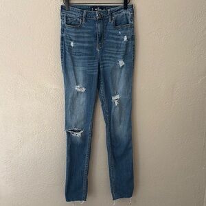 Women’s Hollister Ultra High Rise Super Skinny Distressed Jeans Size 5L 27W 32L